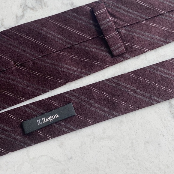 Zegna Tie in Maroon - Picture 3 of 5